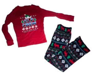Nap Chat Youth Red/Blue Christmas Elf Crew 2 Piece Pajama Set Size Small (S) 8 - Picture 1 of 11