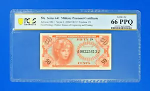 Military Payment Certificates Series 641 50 Cent PCGS 66 PPQ Gem Unc 1st Print - Picture 1 of 2