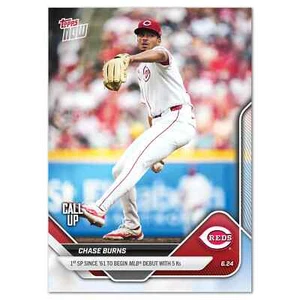 2025 MLB Topps NOW 345 CHASE BURNS CINCINNATI REDS ROOKIE CALLUP PRESALE - Picture 1 of 2