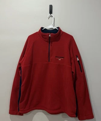 Chaqueta Polo Sport Ralph Lauren Para Hombre De Colección Rojo Polar 1/4 Cremallera Talla XL Foto 1 de 3