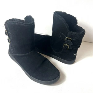 Koolaburra By Ugg Schwarze Winterstiefel aus Wildleder Damen Gr. 10 Kunstpelzfutter zum Anziehen - Bild 1 von 12