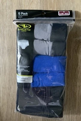 Paquete de 6 calzoncillos de algodón de alto rendimiento Athletic Works talla pequeña (28-30) Foto 1 de 4