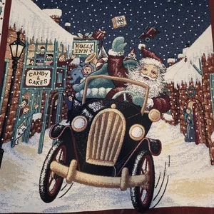 Santa Clause is Coming to Town Woven Tapestry Throw Blanket 60x48 - Picture 1 of 6