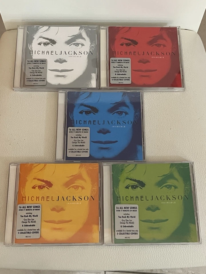 MICHAEL JACKSON - INVINCIBLE CD- All 5 COLOURS WITH HYPE STICKERS - NEW & SEALED - Image 1 of 2