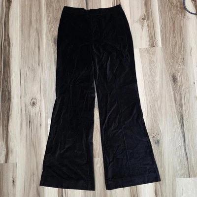 7 For All Mankind Dojo Trouser Pants Women's 27x32 Black Velvet Wide Leg - Image 1 of 4