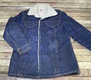 70's Vintage Levi’s Sherpa Lined Denim Jean Jacket Size 40 Medium Levis Grunge - Bild 1 von 11
