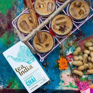 Tea India Coconut Chai Tea Bags - 4 Packs of 40 Biodegradable Bags - Picture 1 of 12