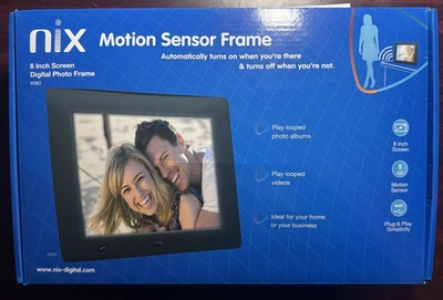 Nix Advance 8 Inch Widescreen Digital Photo and HD Video Frame X08G /Opened, New - Image 1 of 4