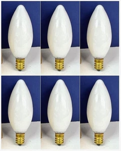 6-PK 60W TORPEDO WHITE Chandelier E12 Candelabra Decor Light Bulb NEW LJ-60-KW - Picture 1 of 6