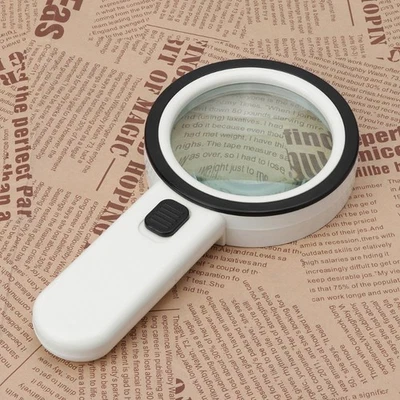 Lighted Magnifying Glass 30X Handheld Reading Magnifier Glass with 12 LED Lights - Image 1 of 4