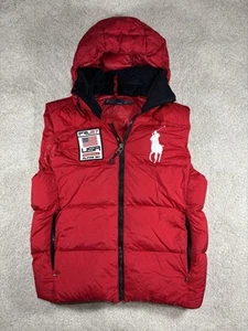 Vintage Polo Ralph Lauren Weste Abfahrt Alpin Ski USA rot Kapuze PRL67 Puffer Medium - Bild 1 von 19