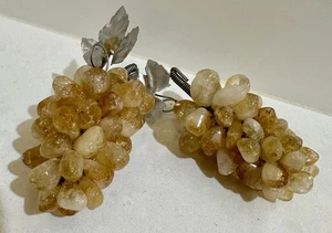 2 adornos decorativos vintage italianos de citrino ramo de uvas ~ 12 cm de largo - Imagen 1 de 13