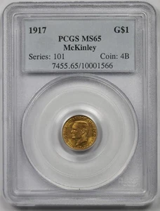 1917 McKinley G$1 PCGS MS 65 Early Gold Commemorative Dollar - Picture 1 of 4