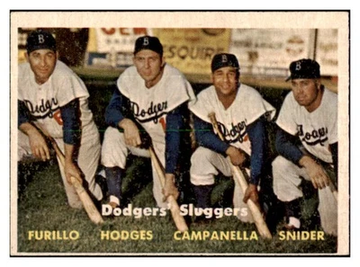1957 Topps #400 Roy Campanella Duke Snider Gil Hodges casi nuevo OC 431822 (tarjetas aéreas) Foto 1 de 2