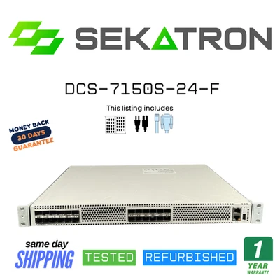 🔀 Arista DCS-7150S-24-F • 24x 10Gb SFP+ • 2x PSU • Front-to-Back Switch ⚡ - Image 1 of 2