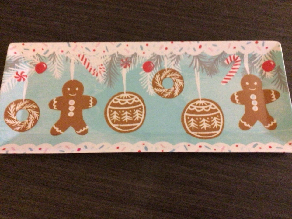 Christmas Gingerbread Sweet Treat Melamine Serving Tray New 19” X 7.75” - Image 1 of 1