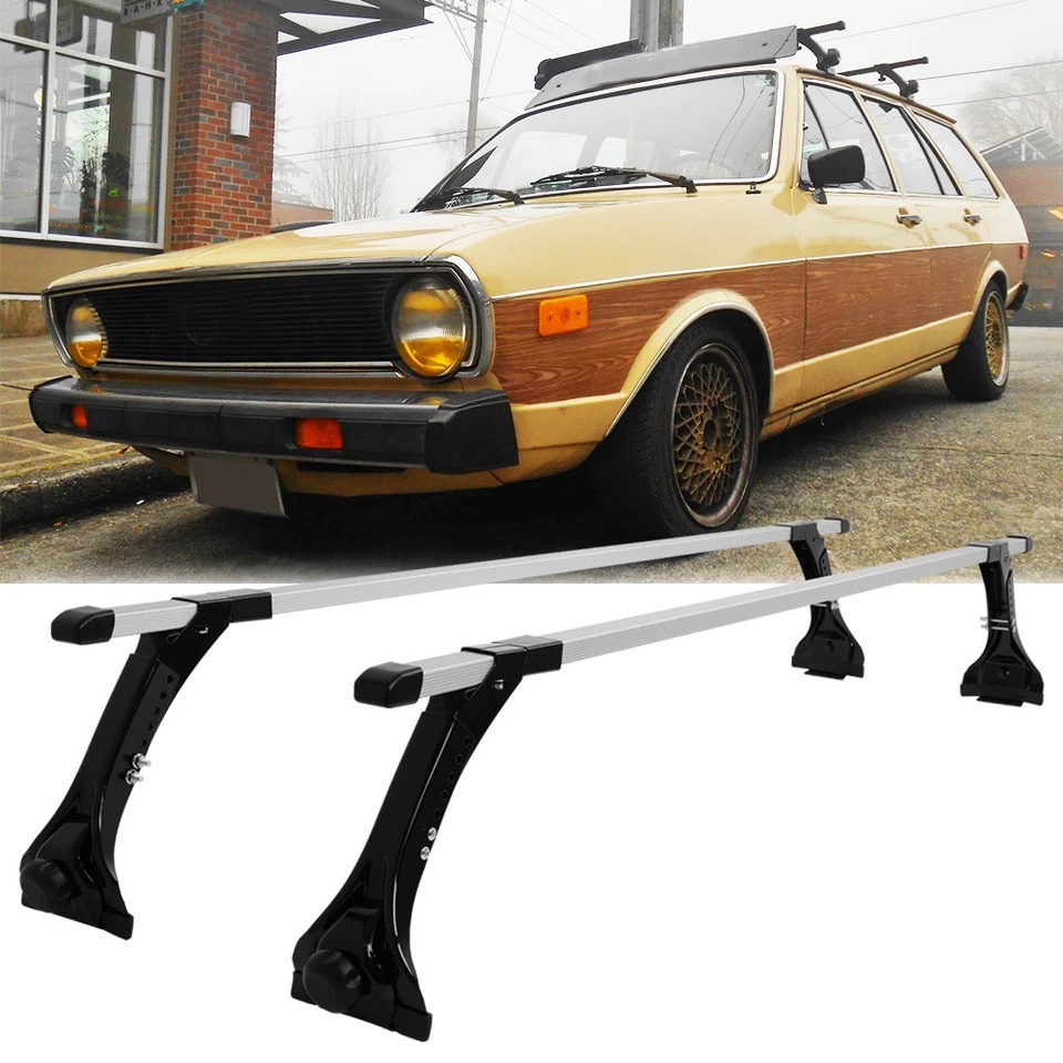 For Volkswagen Dasher 63" Roof Rack Cross Bars Cargo Carrier Luggage Rain Gutter Foto 1 de 4