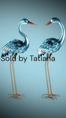 35" Tall Blue Heron Statue Garden Figurine Price For1 Water Resistant Waterproof - Image 1 of 4