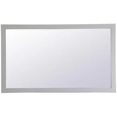 Espejo de baño Pemberly Row moderno con marco de madera de 36" x 60" en gris Foto 1 de 4