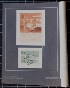 Anton Kaiser 2 Exlibris Radierungen signiert in Platte + Exlibris Otto Hupp 1917 - Imagen 1 de 5