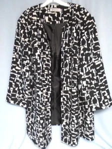 Chaqueta Blazer Kasper Mujer Frente Abierto Forrada Negra/Blanca Talla 24W - Imagen 1 de 6