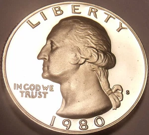 PROOF 1980-S WASHINGTON QUARTER~UPGRADE TO PROOF~FR/SHI - Picture 1 of 2