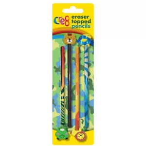 Boys Eraser Topped Pencils, 4pk - Picture 1 of 1