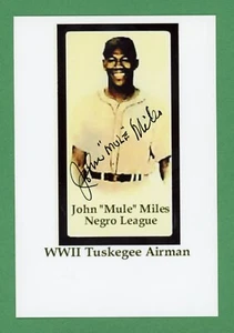 John Miles DEC. WWII Tuskegee Airman Negro League Signed 4x6 Photo E27559 - Picture 1 of 1