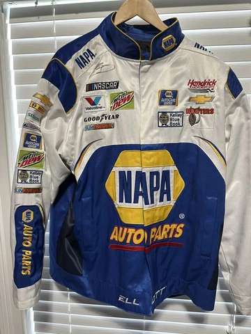 Chase Elliott  NAPA NASCAR Adult Nylon Uniform Pit Jacket. Autographed Cover