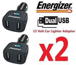 2 x Energizer 50507 Twin USB Adaptor/ Charger 12V Power Car Cig Plug Adaptor - Picture 1 of 3
