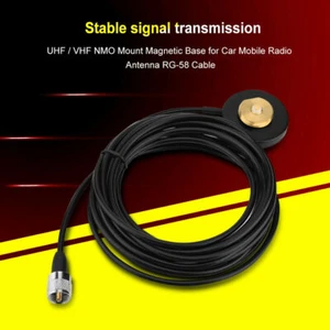UHF/VHF NMO Mount Magnetic Base For Car Taxi Mobile Radio Antenna w/ RG-58 Cable - Afbeelding 1 van 7