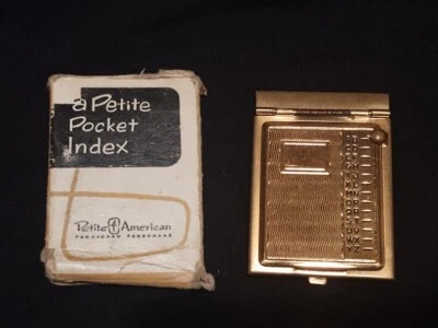 VTG UNUSED 14K GOLD PLATE PETITE POCKET INDEX ADDRESS BOOK - Image 1 of 4