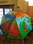 Missouri Botanical Garden Umbrella Full Size Butterfly Gecko Print Plastic Handl