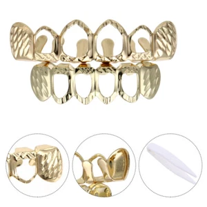 1 Set Hollow out Hip Hop Teeth Hip Hop Jewelry Teeth Bottom Set Teeth Grill Set - Afbeelding 1 van 12