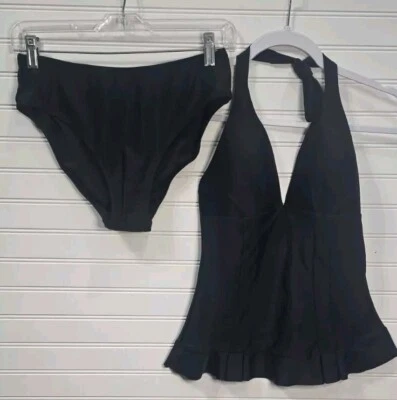 Shore Shapes Swimwear Tankini 2 Pc Size 8 Black - Image 1 of 4