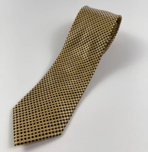 Antonia Collection Men 100% Silk Narrow Neck Tie  Yellow Plaid  NWOT - Picture 1 of 9