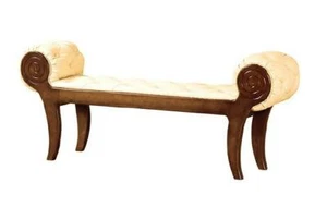 KLASSISCHER HOCKER RETRO RUSTIKAL FUßHOCKER OTTOMANE SITZBANK BANK - Model N - Bild 1 von 12