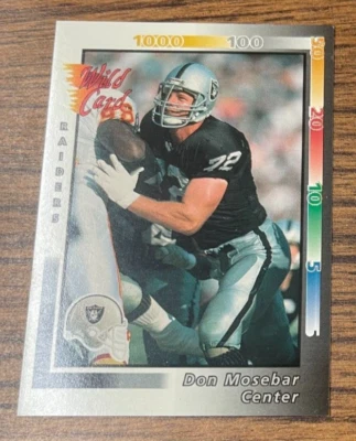 1992 Wild Card # 308 Don Mosebar - Los Angeles Raiders - Image 1 of 2