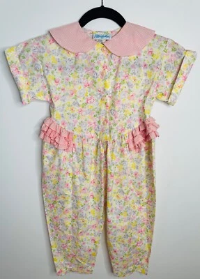 DE COLECCIÓN AÑOS 80-90 RATÓN PLUMAS AMARILLO ROSA FLORAL PRAIRI VOLANTES ROMER MONO*5 Foto 1 de 4