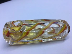 3” SQUARE TOBACCO SMOKING HAND PIPE XC22 TUBE BRICK USA HEAVY BLOWN GLASS BLOCK - Picture 1 of 12