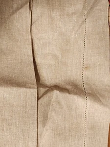 Solino Home 100%  Linen 52 x 52"  Classic Hemstitch Table Throw/light Natural  - Picture 1 of 6