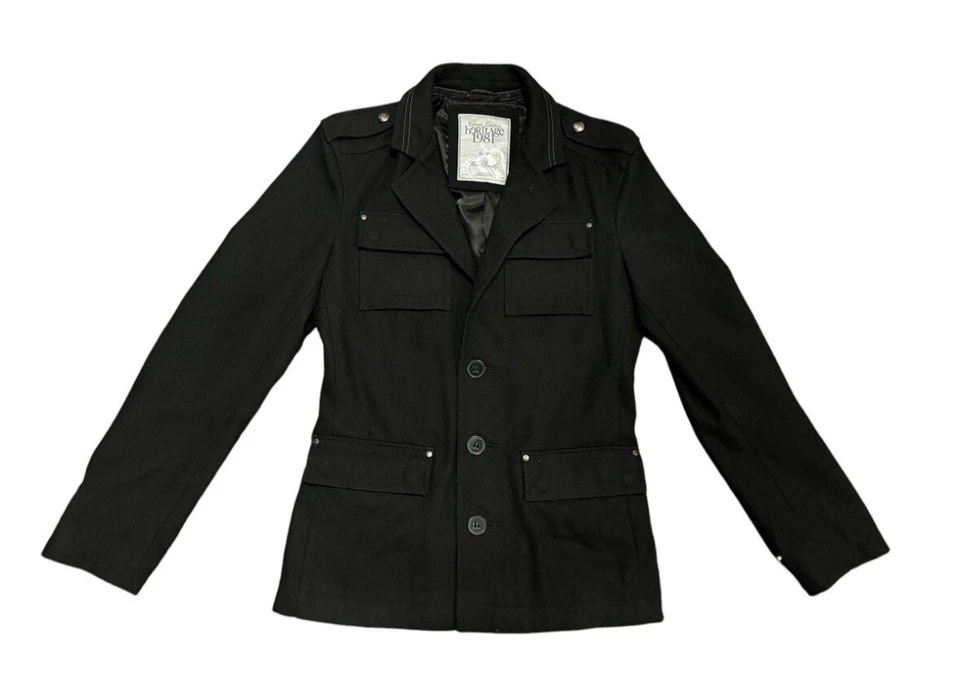 Chaqueta para mujer Heritage 1981 chaquetón negro mezcla de lana forrada talla S "Usar orgullosamente" Foto 1 de 4