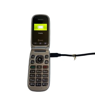 Pantech Breeze III 3 Gray Blue AT&T P2030 Basic Flip Camera Cell Phone Bundle - Image 1 of 4