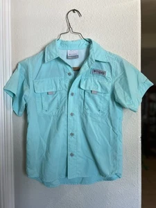 Columbia Boys PFG Shirt Button Up Short Sleeve Vented Fishing Outdoors Size XS - Picture 1 of 5