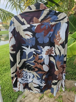 Perry Ellis Dress Shirt Men's Size XXL Cotton Dobby 4HFW7042PS DARK DENIM - Image 1 of 4