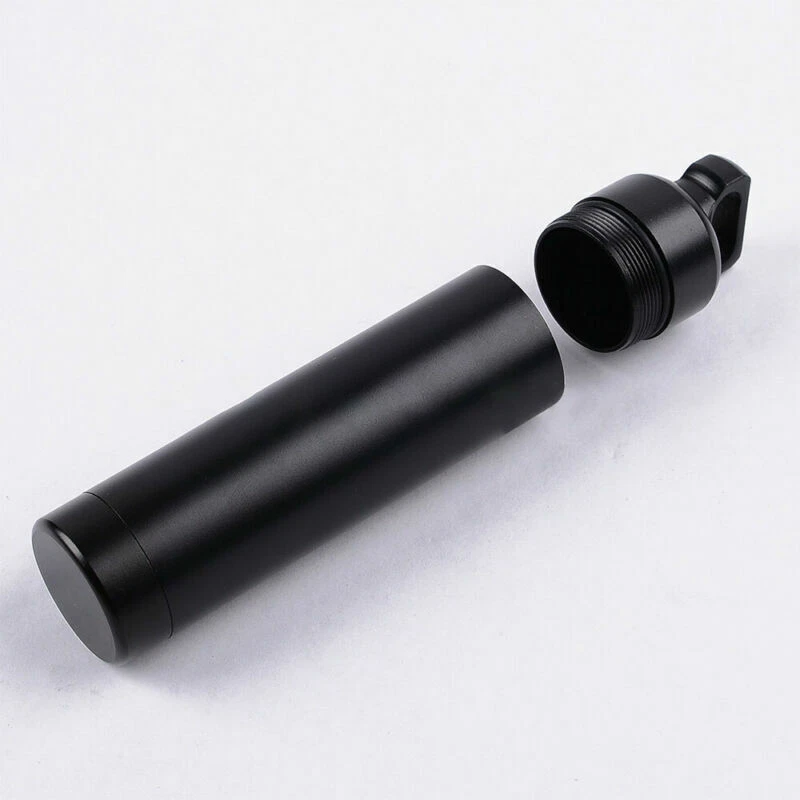 MARKENLOS EDC Edelstahl wasserdichte Behälter Pillendose Notfall-Kapsel Dichtungs-Behälter