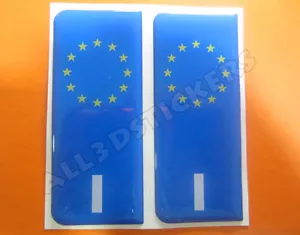 2 x Adesivi Resinati 3D Targa Italia per Auto o Moto - Picture 1 of 1
