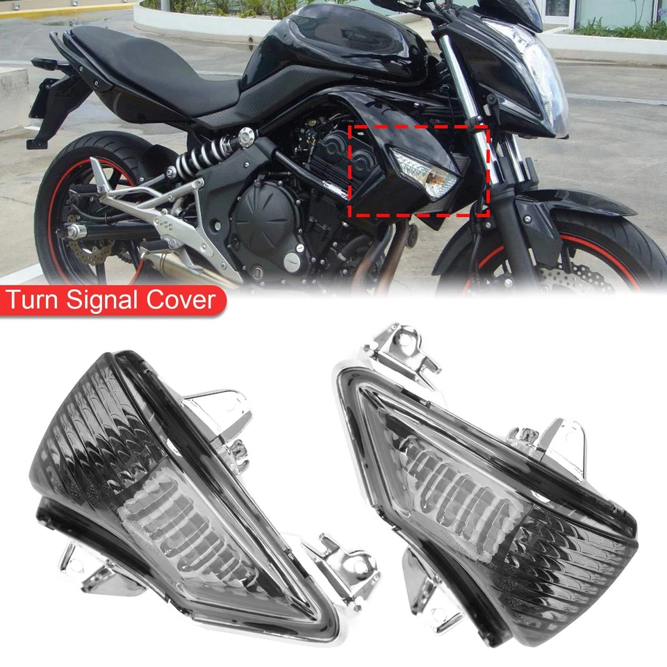 Front Turn Signals Cover For Kawasaki ER-6N EX650 Ninja 650 400R EX400 Smoke A - Изображение 1 из 4