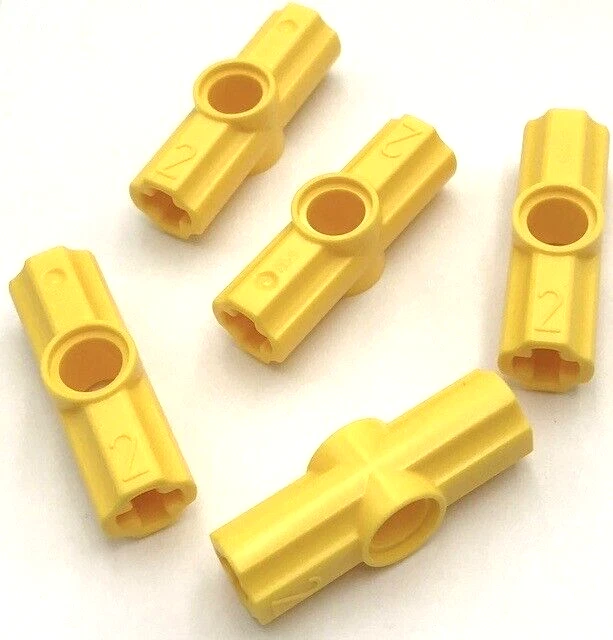 Lego 5 New Yellow Technic Axle Pin Connector Angled #2 180 degrees Parts - Image 1 of 1