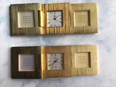 CHASS DESK CLOCK POLISHED BRASS BEAUTIFUL PHOTO FRAME TABLE CLOCK ( 1 Piece ) Cover